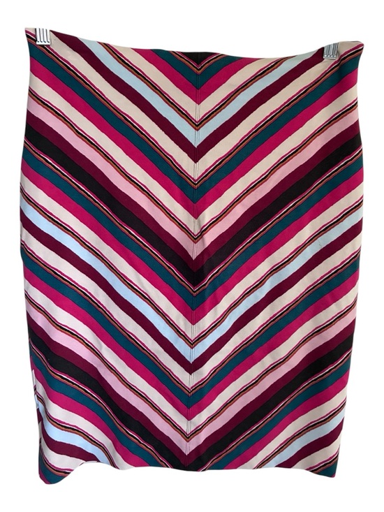 LOFT Dresses & Skirts - Loft Striped 70s Style Chevron Midi Skirt - Multicolor Pink & Teal Sz M